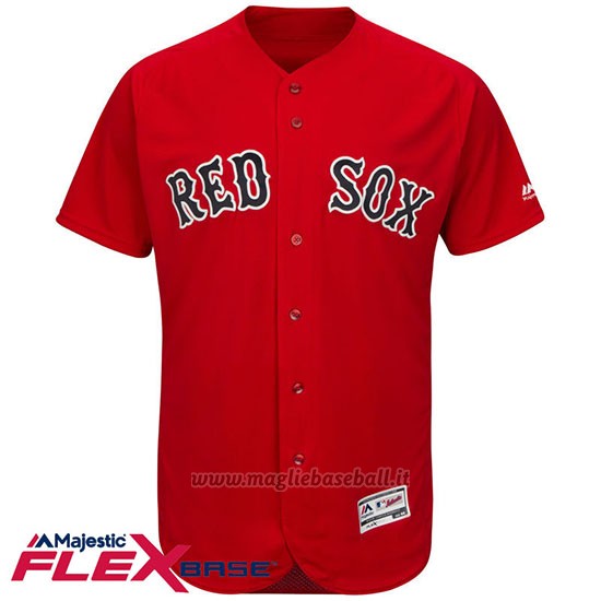 Maglia Baseball Uomo Boston Red Sox Blank Rosso Flex Base Autentico Collezione